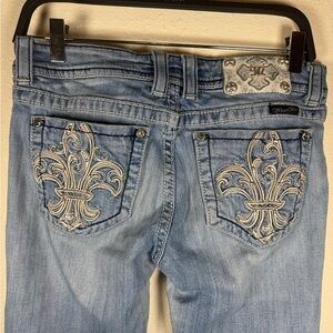 Miss Me Bootcut Light Wash Embellished Y2K Jeans JP5110B2 Low Rise 29x30